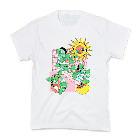 Trippy Sunflower Shower  Kids T-Shirt