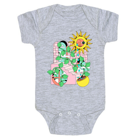 Trippy Sunflower Shower  Baby One-Piece