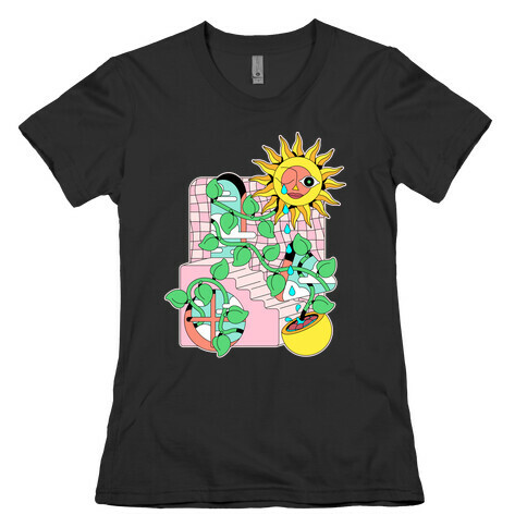 Trippy Sunflower Shower  Womens T-Shirt