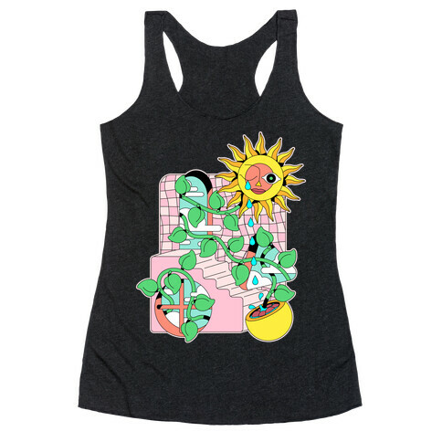 Trippy Sunflower Shower  Racerback Tank Top