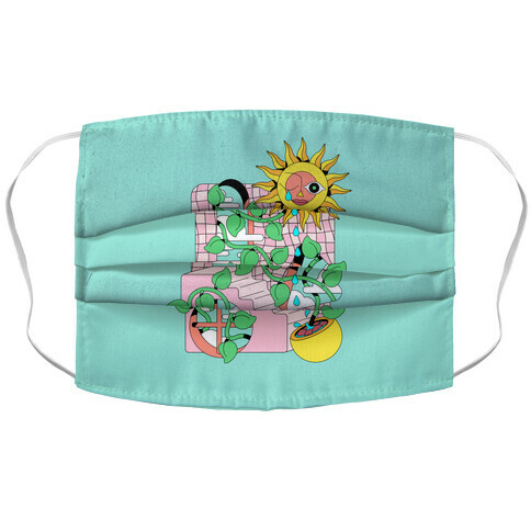 Trippy Sunflower Shower  Accordion Face Mask