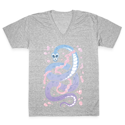 Pastel Goth Snake V-Neck Tee Shirt