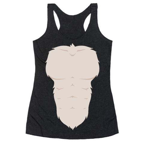 Ripped Furry Chest Racerback Tank Top