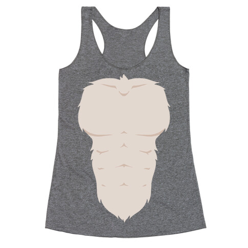 Ripped Furry Chest Racerback Tank Top