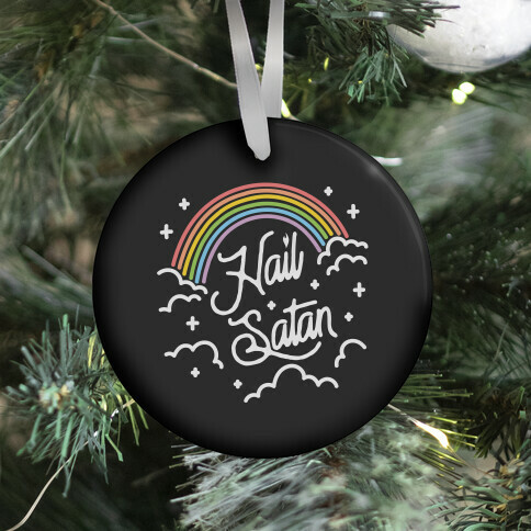 Hail Satan Rainbow Ornament