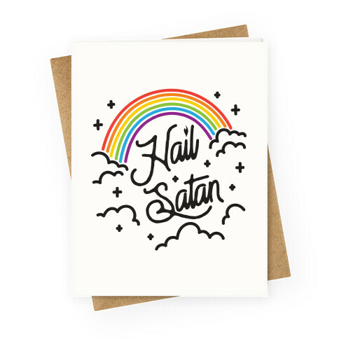 Hail Satan Rainbow Greeting Card