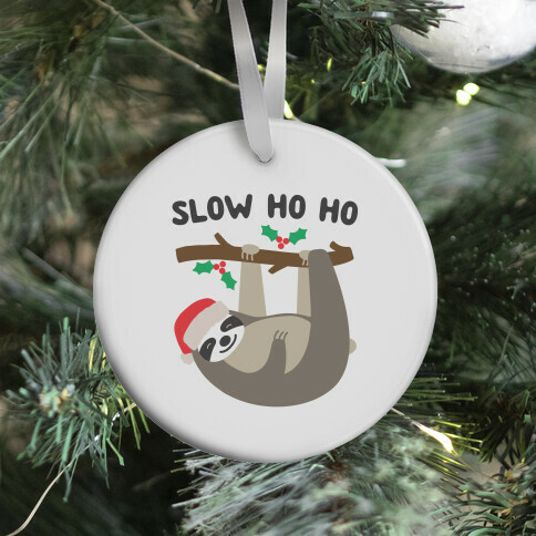 Slow Ho Ho Santa Sloth Ornament