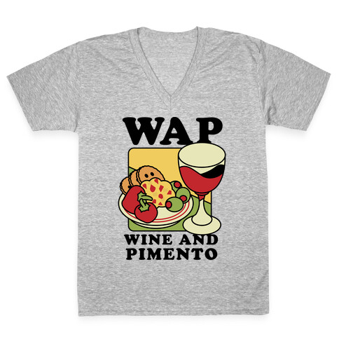 WAP (Wine And Pimento) V-Neck Tee Shirt