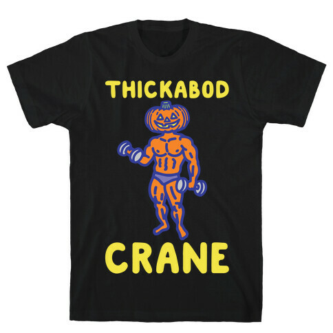 Thickabod Crane Parody White Print T-Shirt