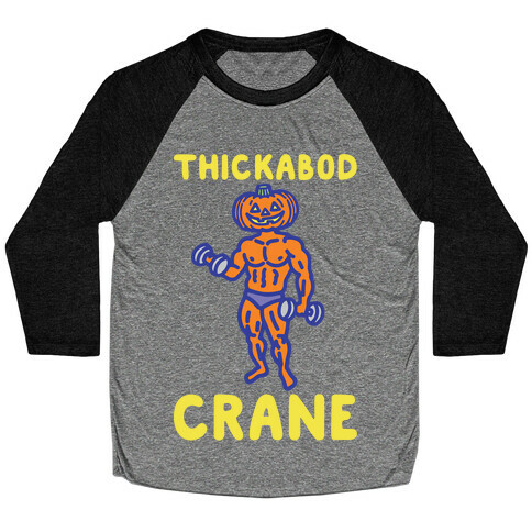 Thickabod Crane Parody White Print Baseball Tee