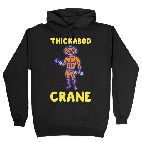 Thickabod Crane Parody White Print Hooded Sweatshirt