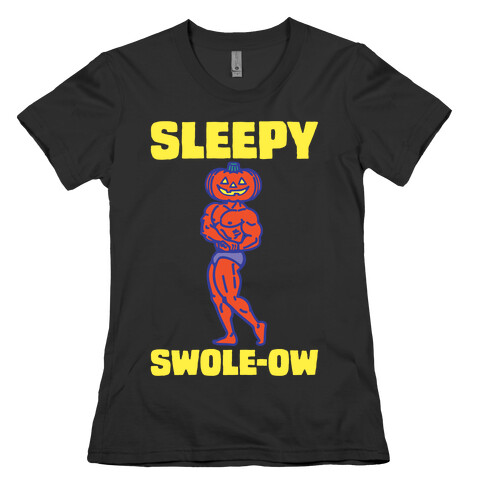 Sleep Swole-ow Parody White Print Womens T-Shirt