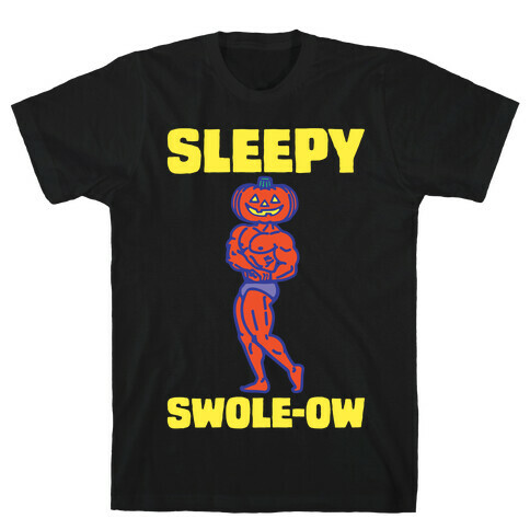 Sleep Swole-ow Parody White Print T-Shirt