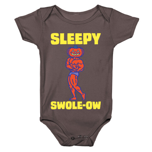 Sleep Swole-ow Parody White Print Baby One-Piece