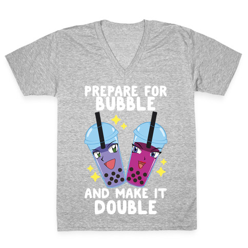 Prepare For Bubble And Make It Double V-Neck Tee Shirt