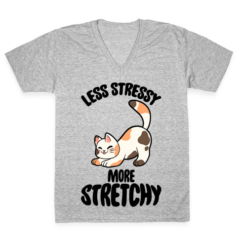 Less Stressy More Stretchy V-Neck Tee Shirt