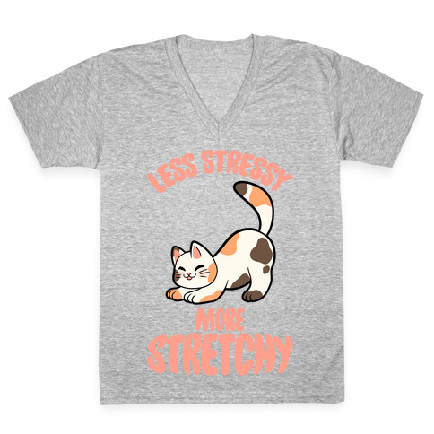 Less Stressy More Stretchy V-Neck Tee Shirt