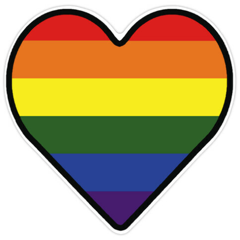Rainbow Heart Die Cut Sticker