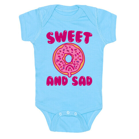 Sweet And Sad Donut Parody White Print Baby One-Piece