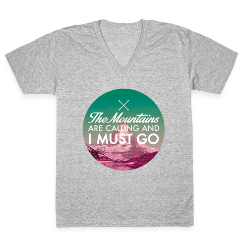 The Mountains Are Calling V-Neck Tee Shirt