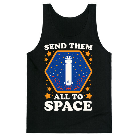 Send Them All To Space White Print Tank Top