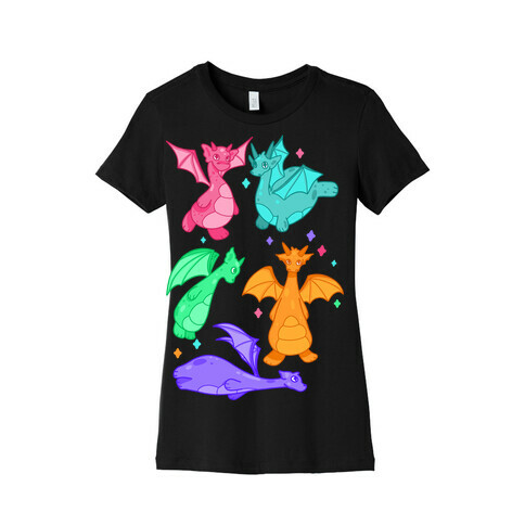 Colorful Dragons Womens T-Shirt