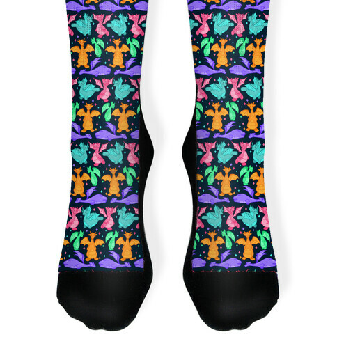Colorful Dragons Sock