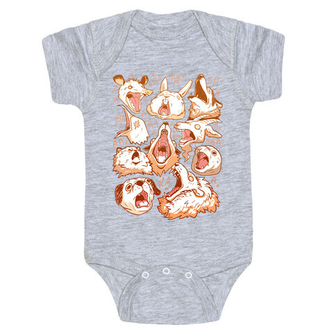 Screaming Animals Baby One-Piece