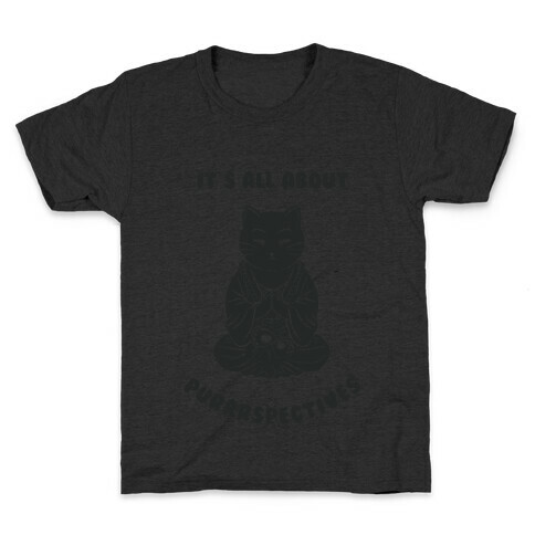 It's All About Purrrspectives (black) Kids T-Shirt
