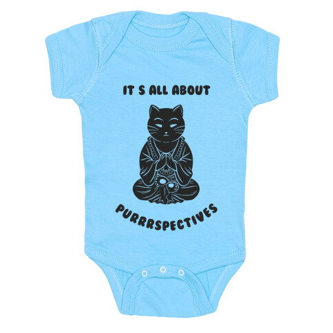 It's All About Purrrspectives (black) Baby One-Piece