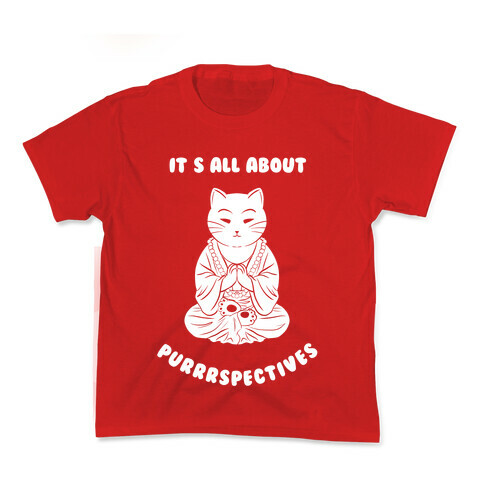 It's All About Purrrspectives (white) Kids T-Shirt