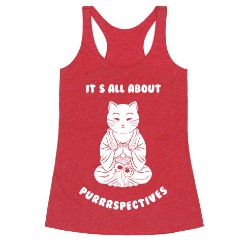 It's All About Purrrspectives (white) Racerback Tank Top