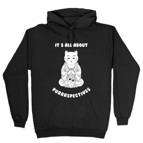 It's All About Purrrspectives (white) Hooded Sweatshirt
