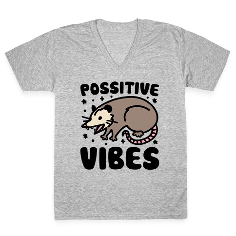 Possitive Vibes Opossum V-Neck Tee Shirt