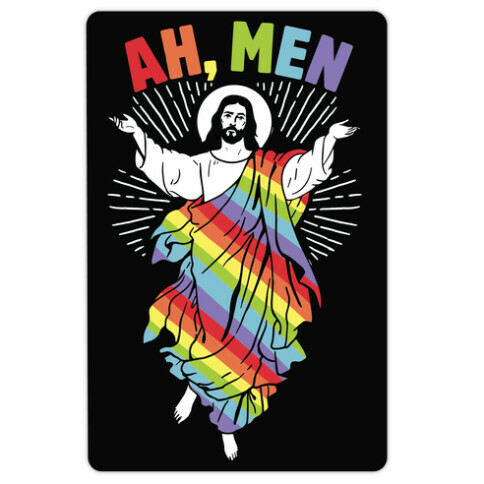 AH, Men Gay Jesus (CmYK) Die Cut Sticker