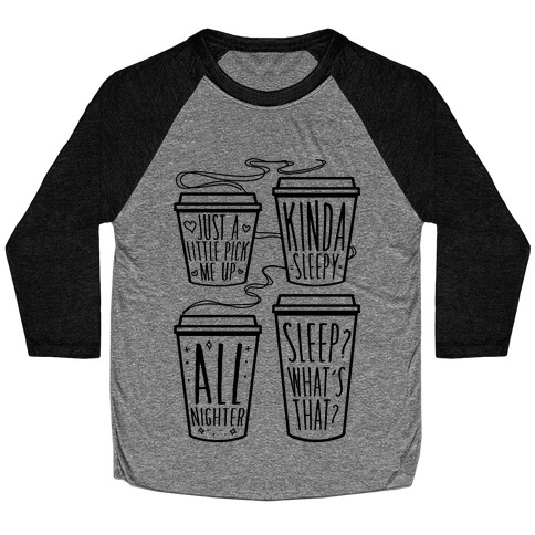 Coffee Sizes For The Restless Baseball Tee