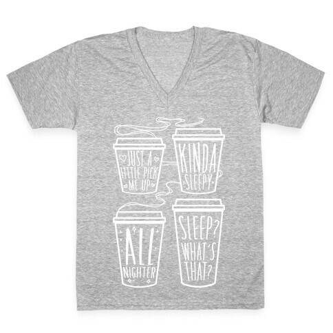 Coffee Sizes For The Restless V-Neck Tee Shirt