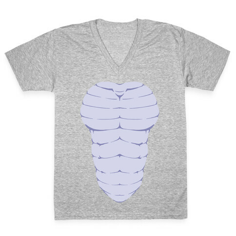 Ripped Scaley Chest V-Neck Tee Shirt