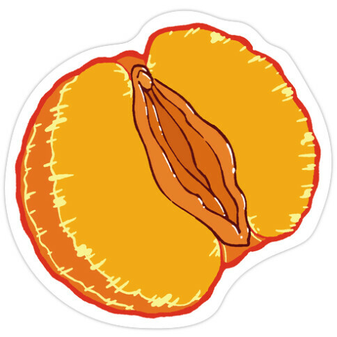 Fruity Vaginas Tangerine Die Cut Sticker