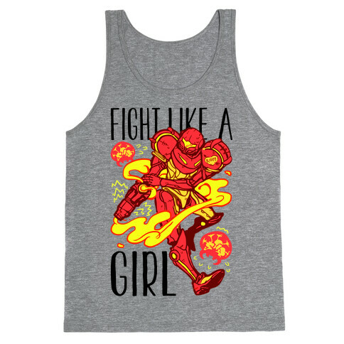 Fight Like A Girl Samus Parody Tank Top