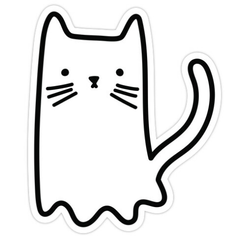 Ghost Cat Die Cut Sticker