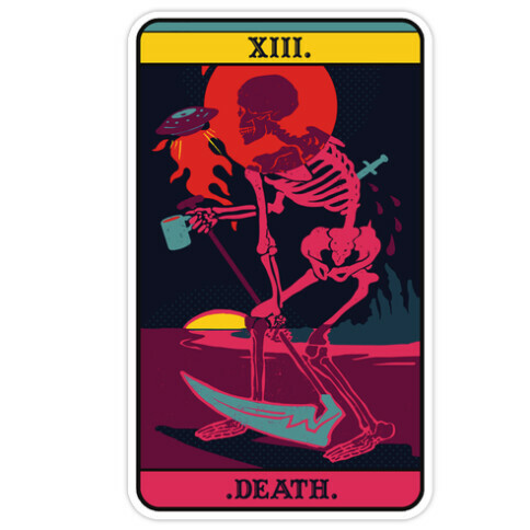 Colorful Death Tarot Die Cut Sticker