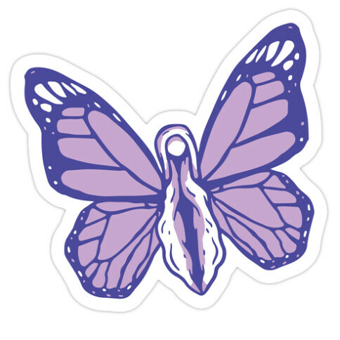 Butterfly Vagina Pattern Die Cut Sticker