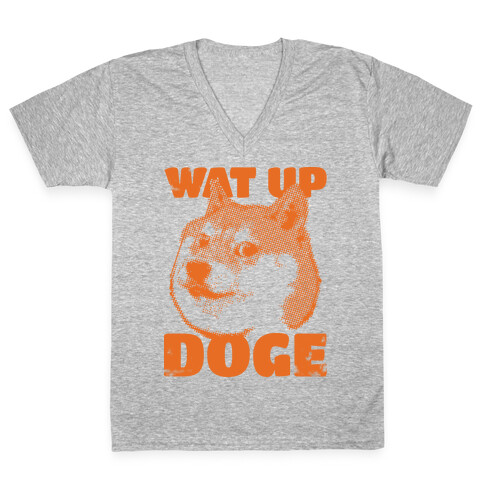 Wat Up Doge V-Neck Tee Shirt