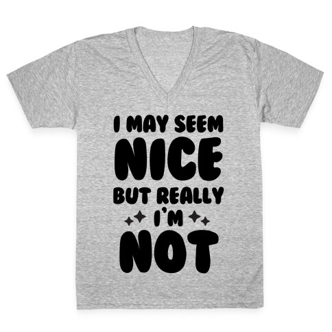 I May Seem Nice But Really I'm Not V-Neck Tee Shirt