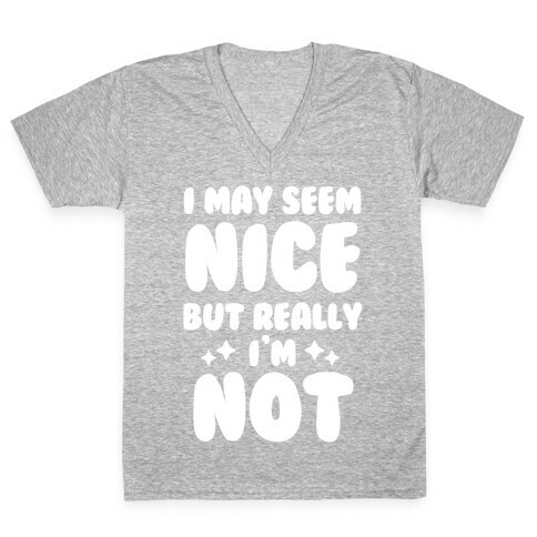 I May Seem Nice But Really I'm Not V-Neck Tee Shirt
