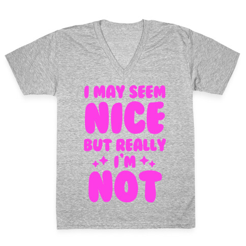 I May Seem Nice But Really I'm Not V-Neck Tee Shirt