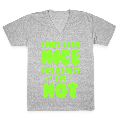 I May Seem Nice But Really I'm Not V-Neck Tee Shirt