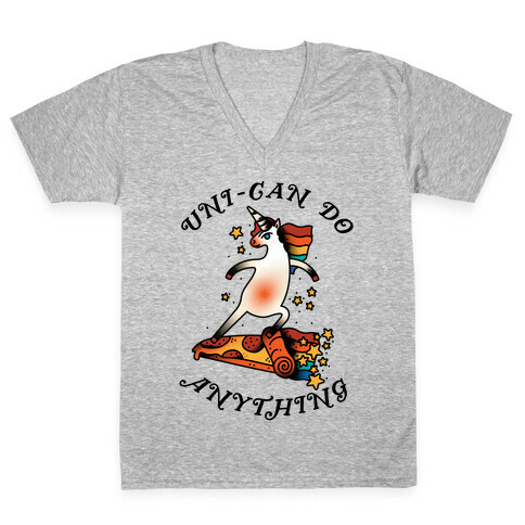 Uni-Can Do Anything V-Neck Tee Shirt