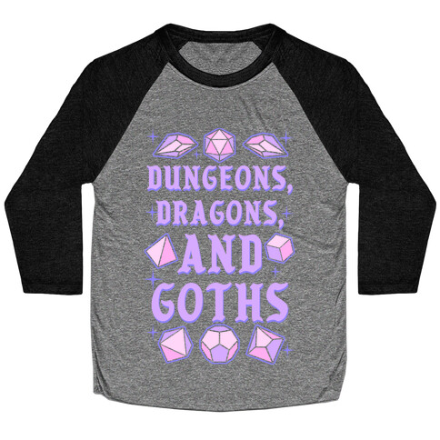 Dungeons, Dragons, And Goths Baseball Tee